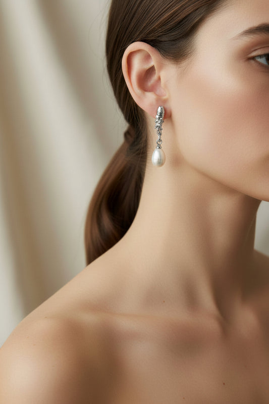 Tempo Pearl Earrings Silver
