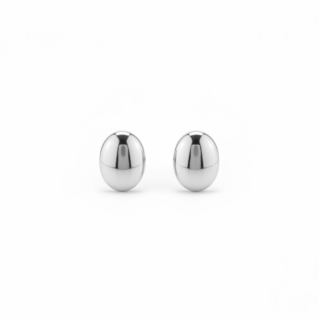 Bean Earrings Silver