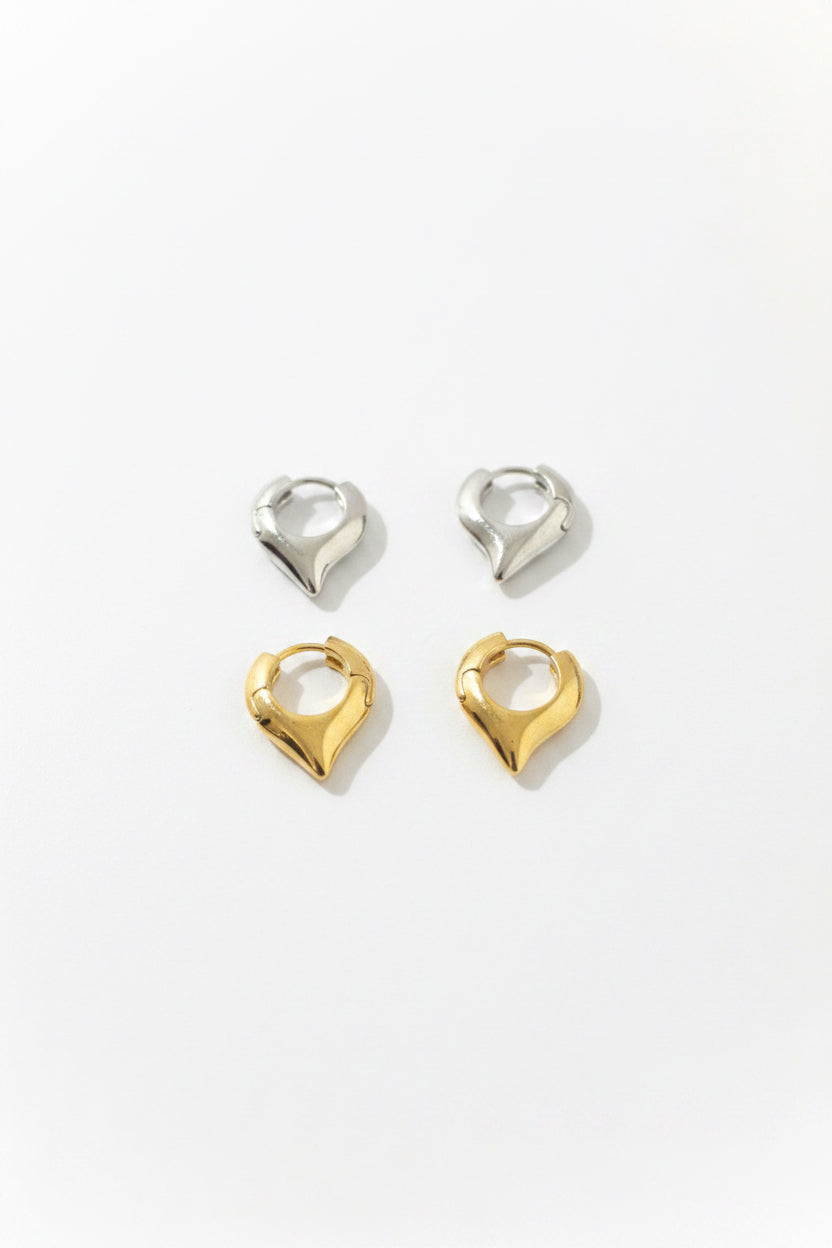 Kompass Loop Earrings Gold