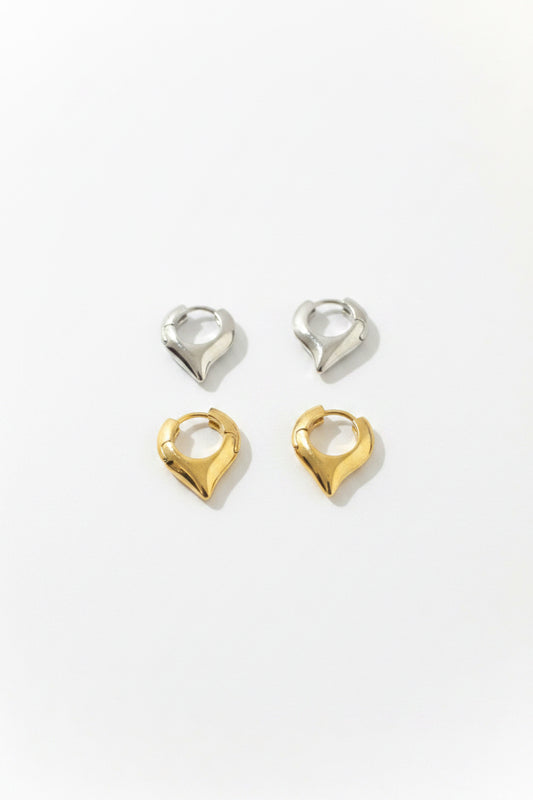 Kompass Loop Earrings Silver