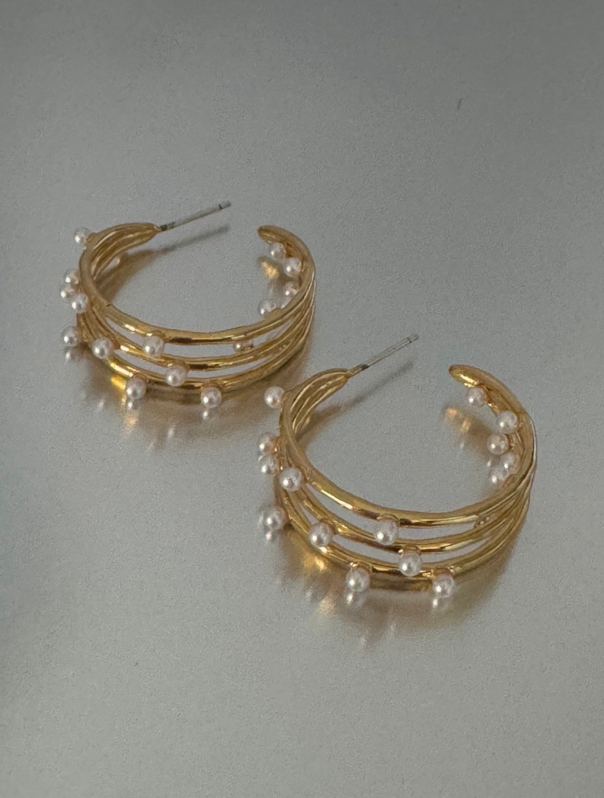 Pearlyn hoops gold