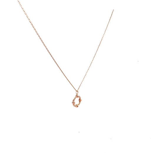 W Garland Necklace In Rose Gold