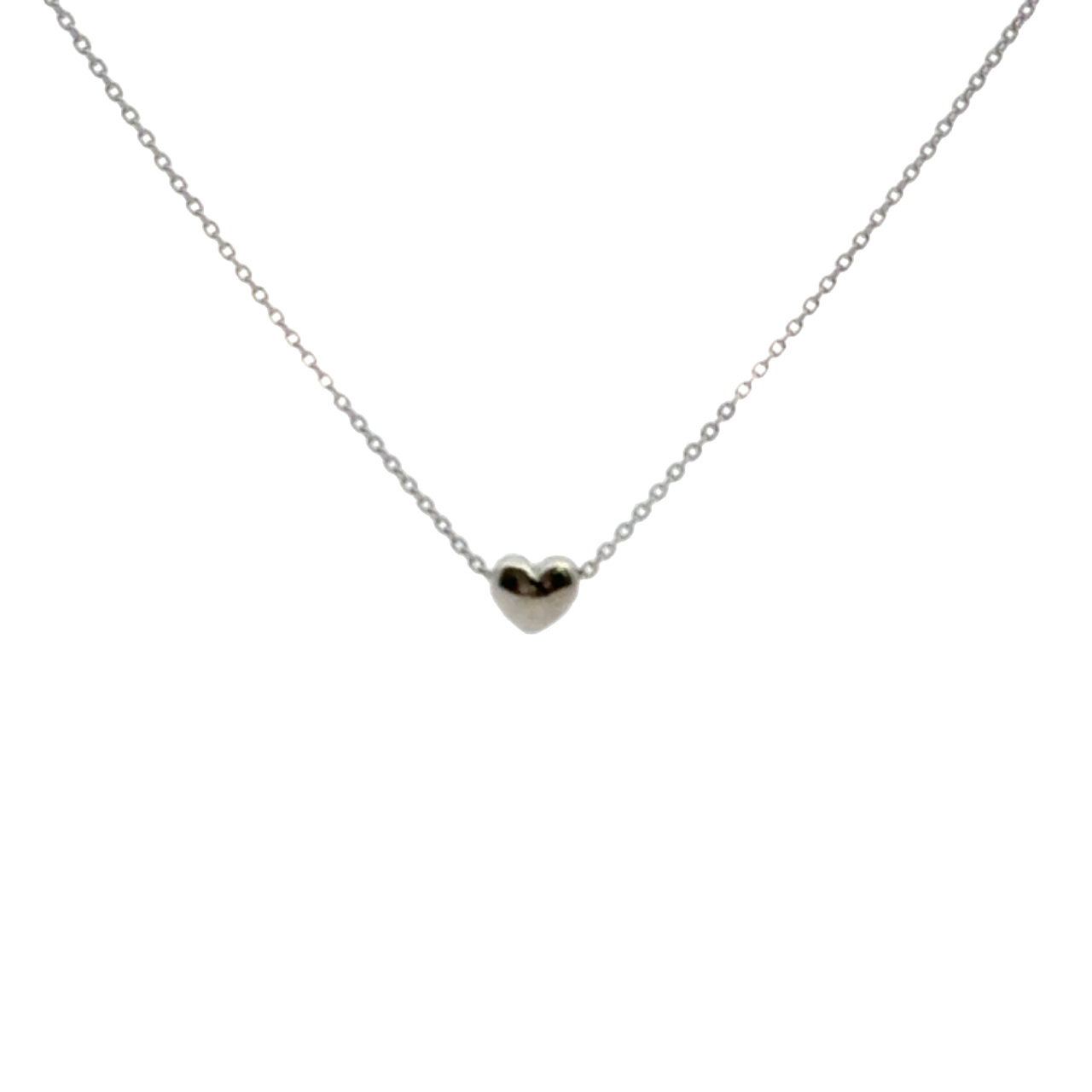 Mini Heart Necklace In Sliver