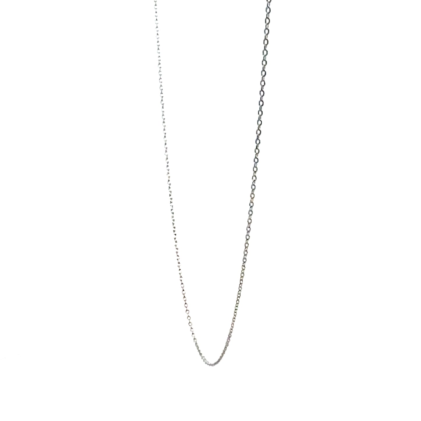 Fine Thick Oval Necklace In Sliver