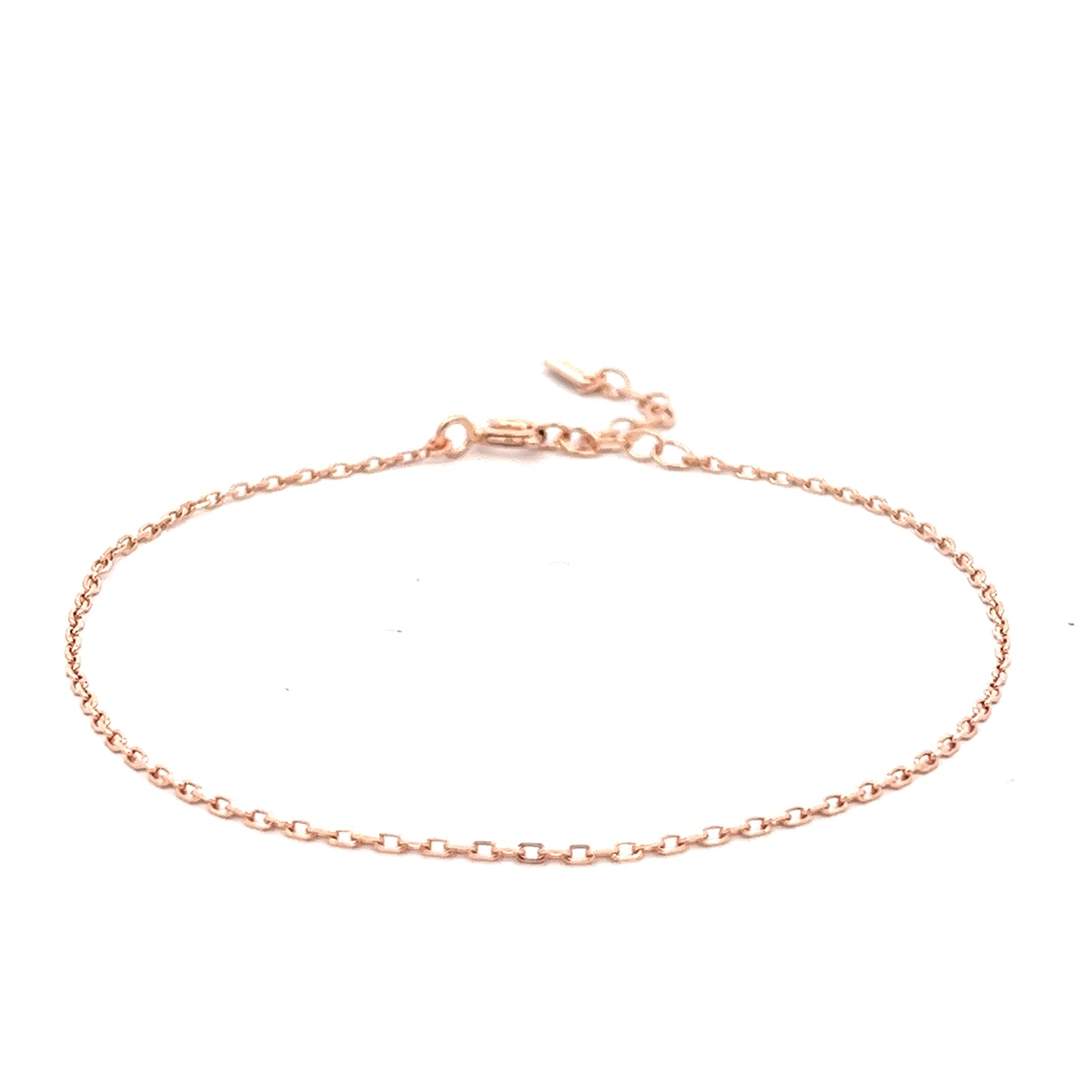 Fine Thick Oval Bracelet In Rose Gold