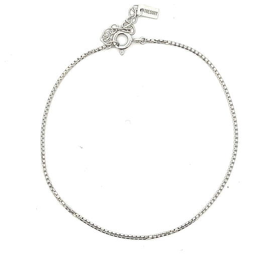 Fine Thick Box Bracelet In Sliver