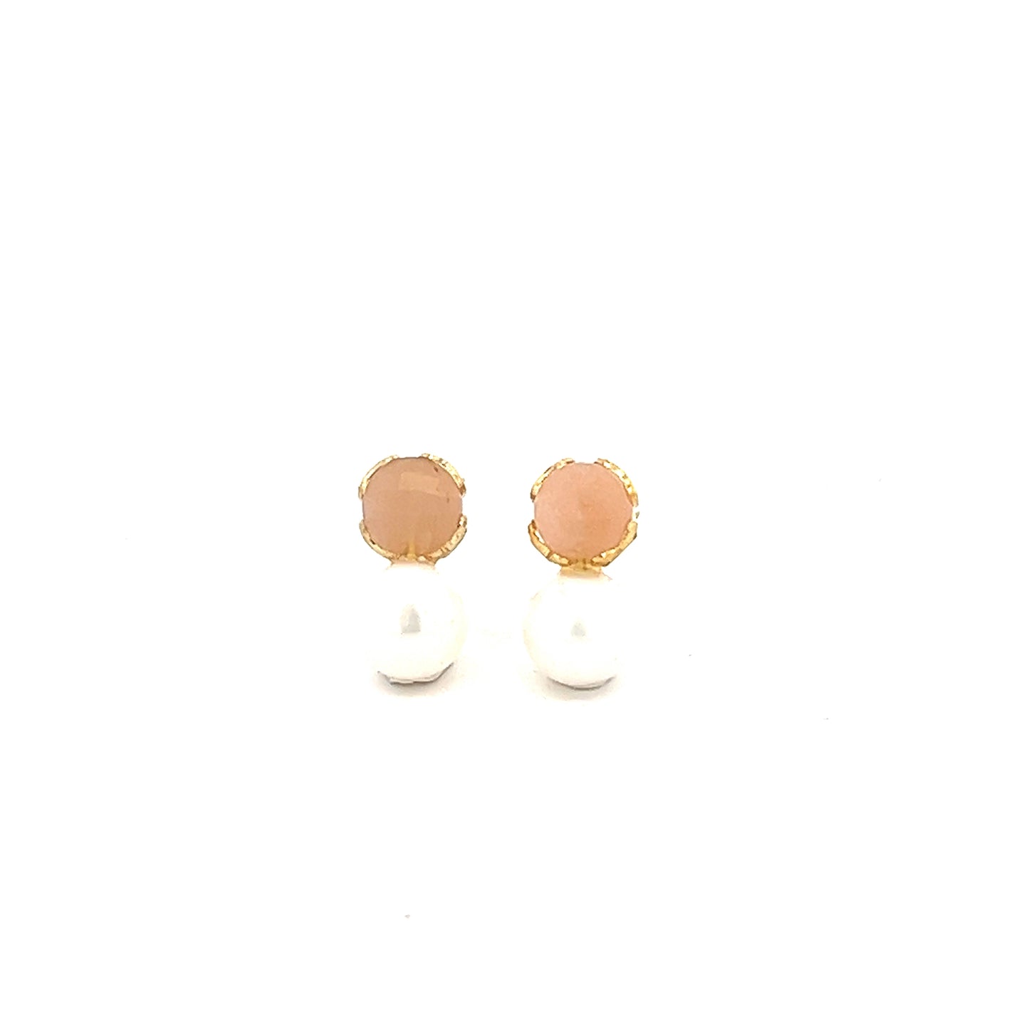 Sunstone X Pearl Earring
