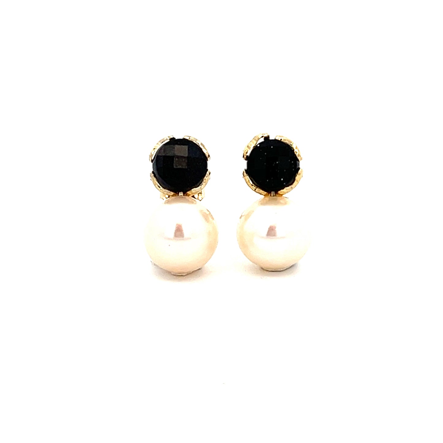 Onyx X Pearl Earring
