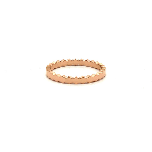 Wave Plain Ring In Rose Gold