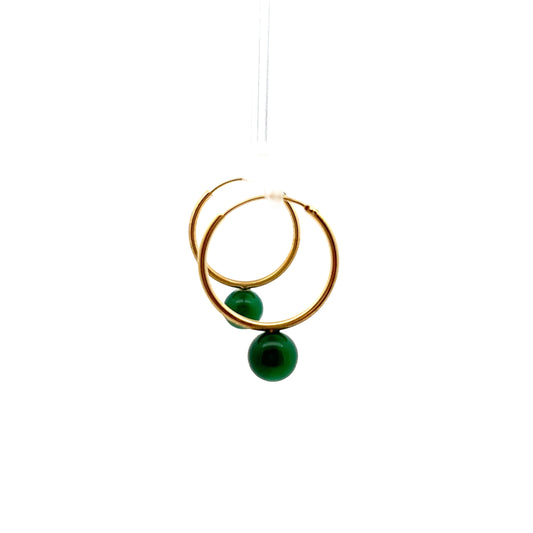 Green Agate Hoops