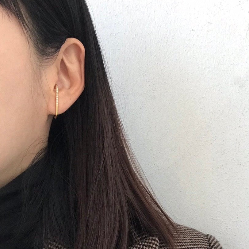 Cane Diamante Earrings in Gold