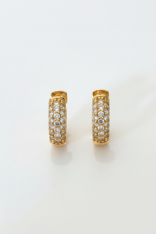 Halo Diamante Earrings Gold