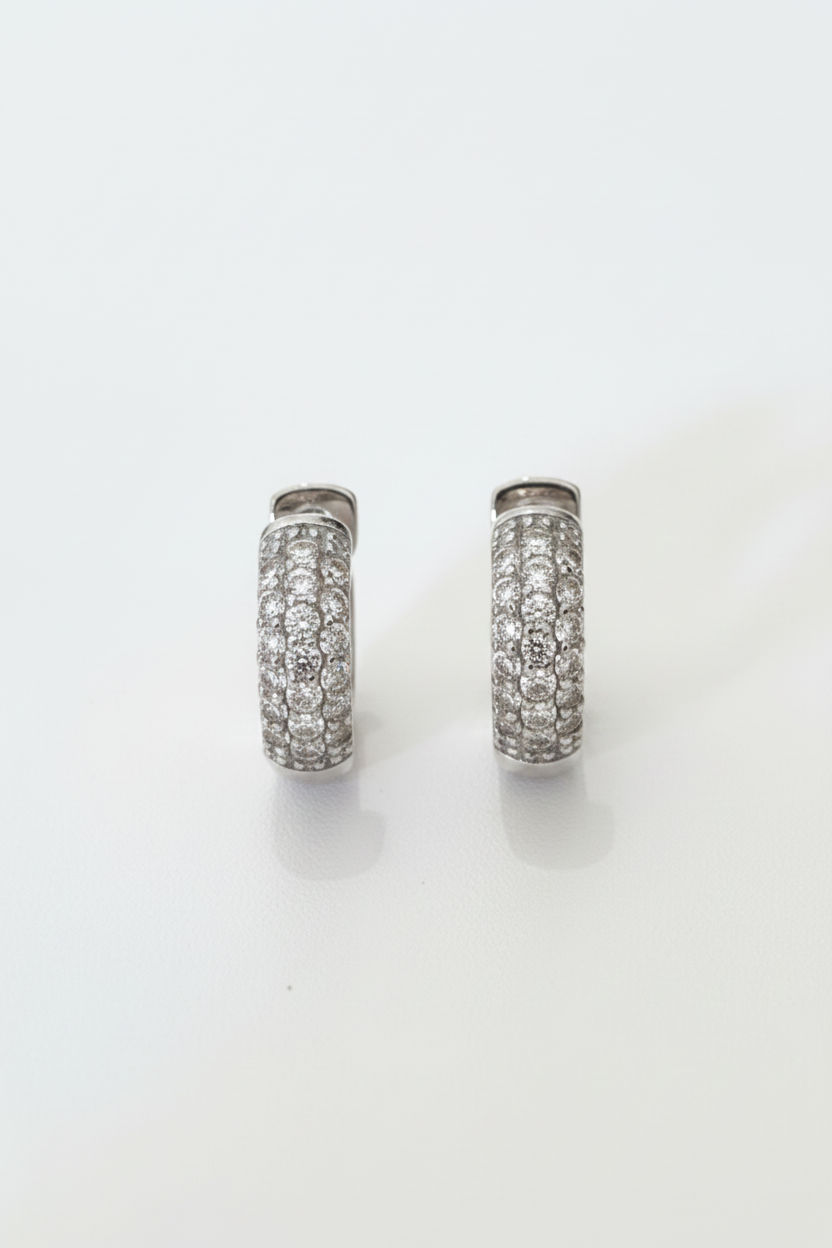 Halo Diamante Earrings Silver
