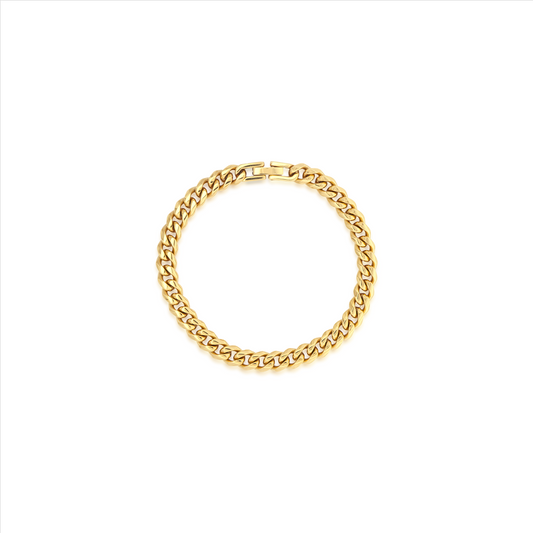 Cuban Thin Gold Bracelet