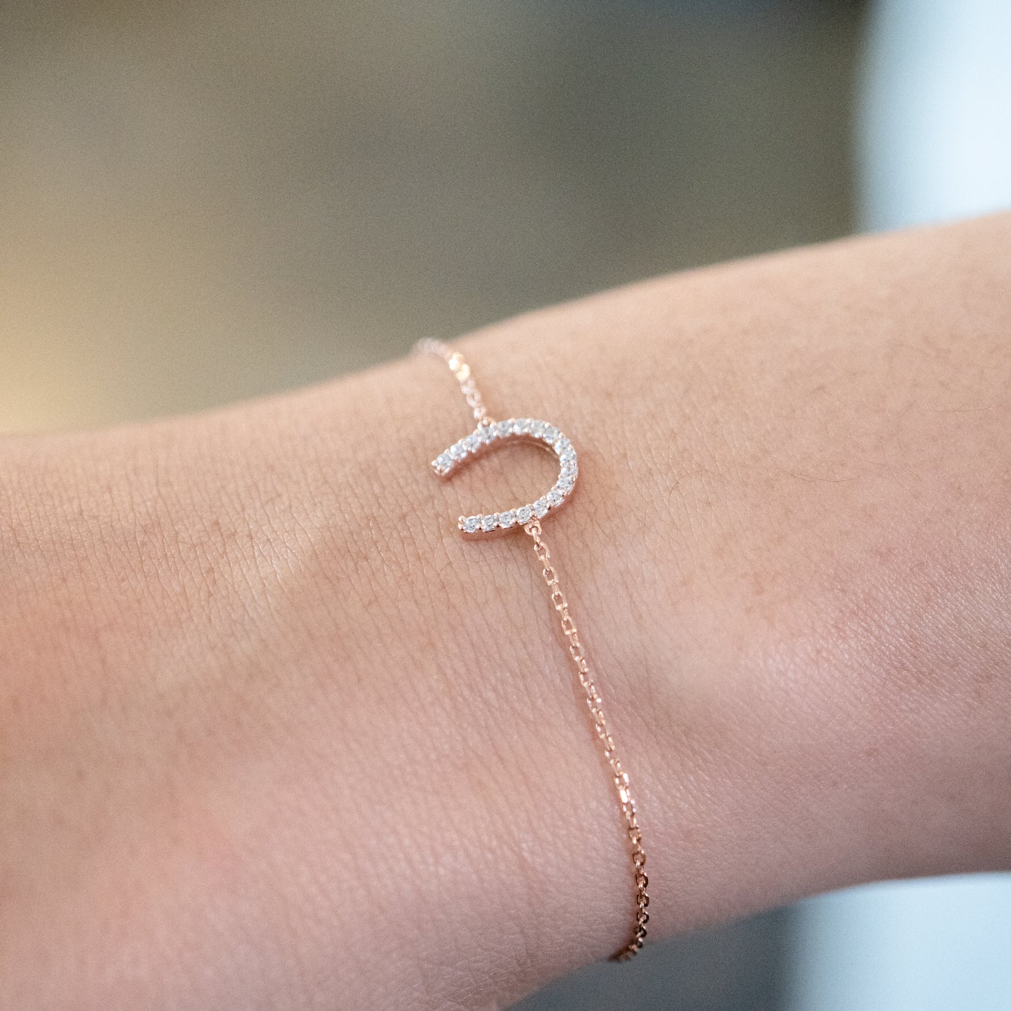 Lucky Horseshoe Bracelet in Rose Gold