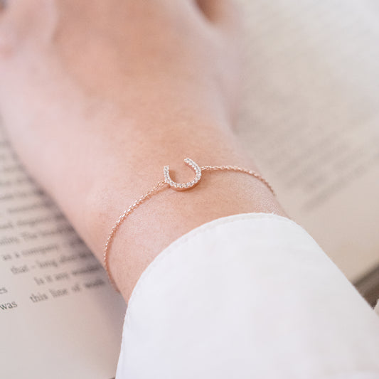 Lucky Horseshoe Bracelet in Rose Gold