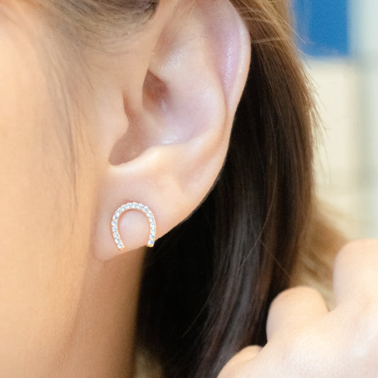Lucky Horseshoe Earrings in Gold