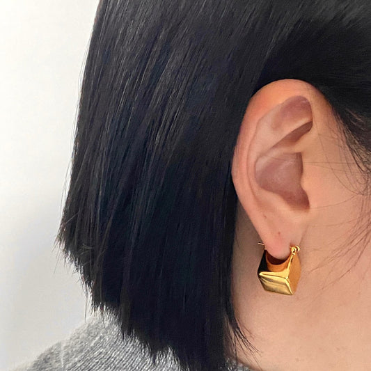Cube Earrings in Gold