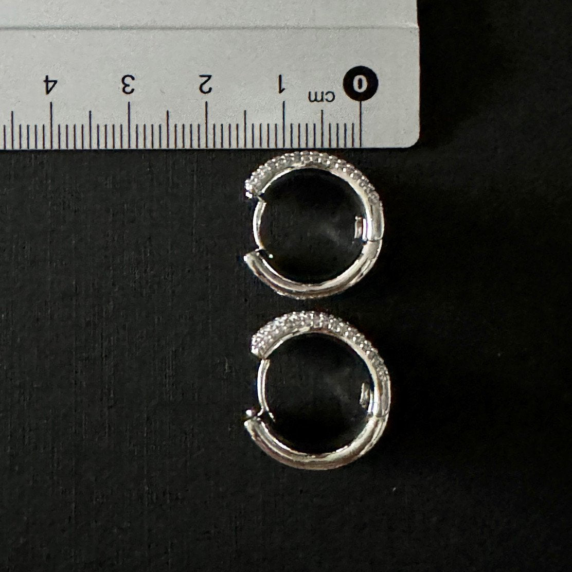 Throm Diamante Earrings in Silver
