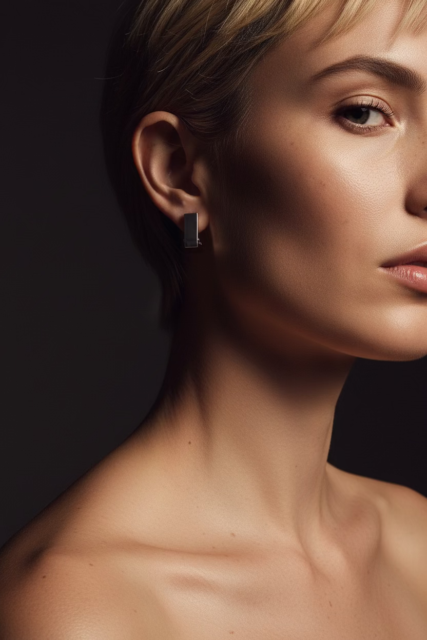 Pen Earring in Silver