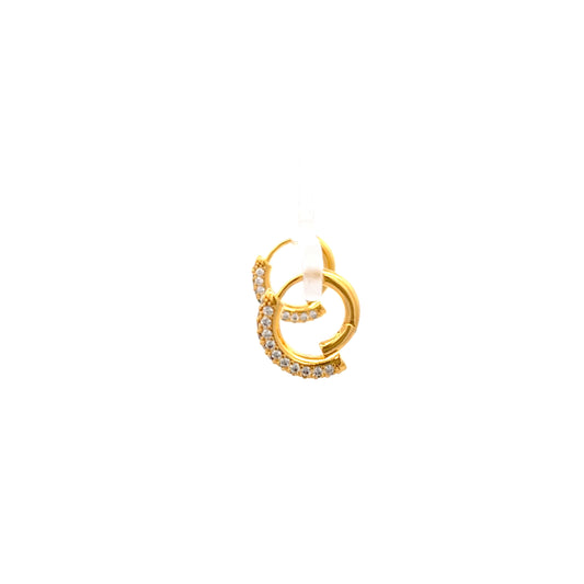 Paved Diamante Huggies In Gold