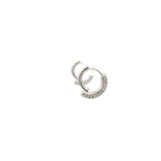 Paved Diamante Huggies In Sliver