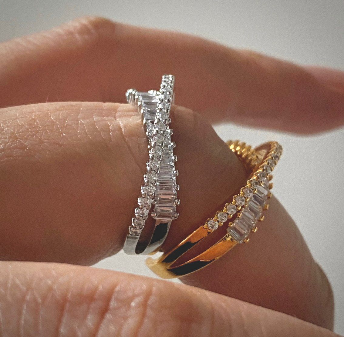 Claire Quartz Double Ring In Gold