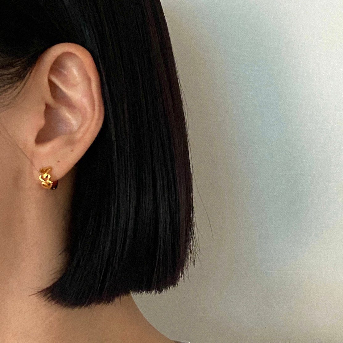 3 Heart Huggies in Gold