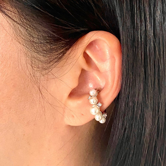 Pearls & Stars Earcuff in Gold