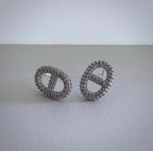 Jessie Diamante Earrings In Sliver