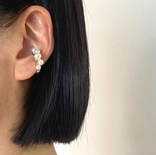 Pearl Vine Earcuff In Sliver