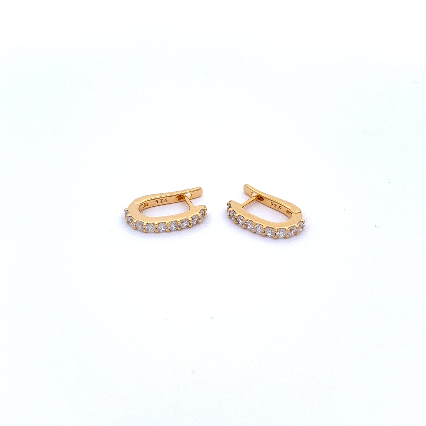 Diamante Loop Earrings in Gold