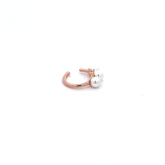 Pearl Trio Cuff in Rose Gold
