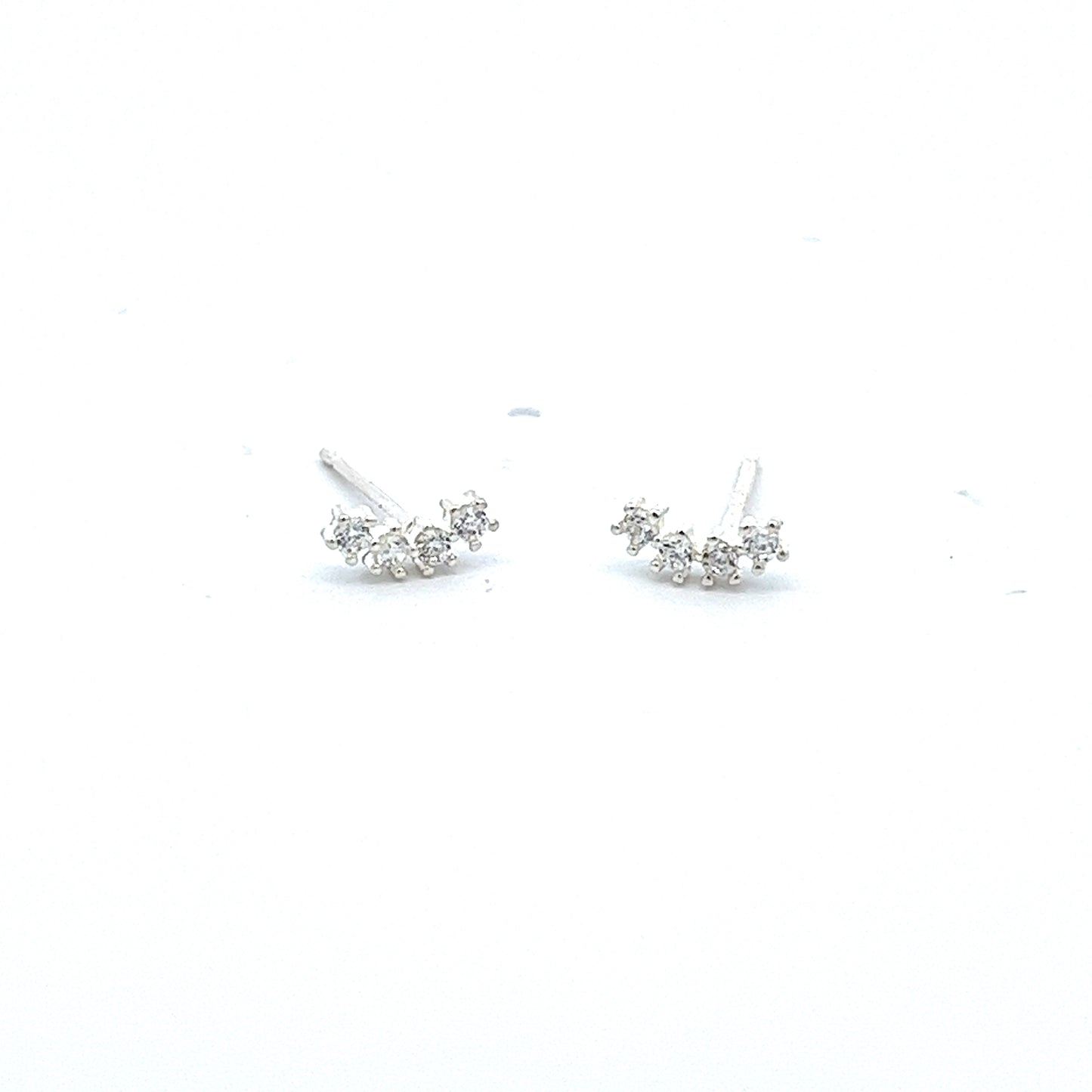 Tri Twist Earrings in Silver