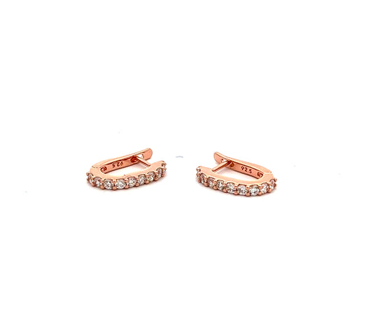 Diamante Loop Earrings in Rose Gold