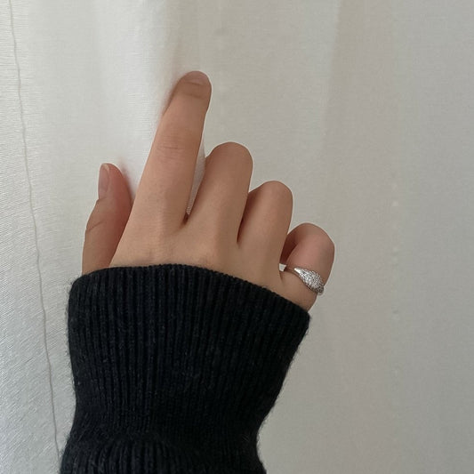 Caviar Pinky Ring in Silver