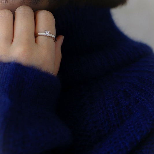 Octo Thin Diamante Ring in Silver
