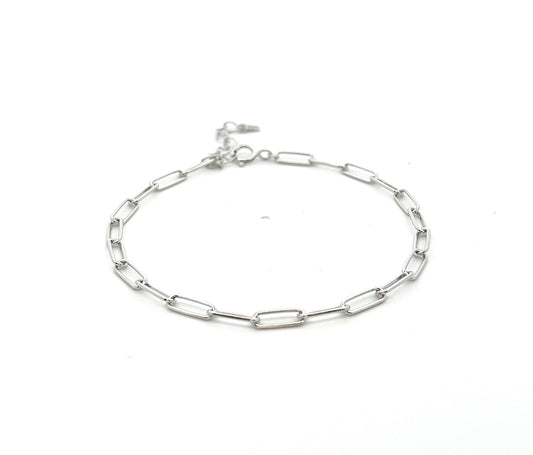 8mm Sleek Paperclip Bracelet In Sliver