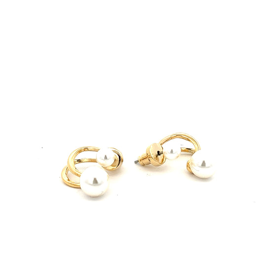 Pearl Wrap Earrinsg In Gold