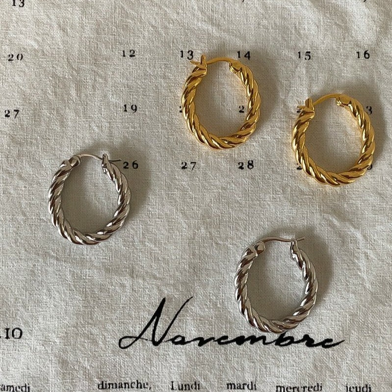 Emily Loop Earrings in Silver