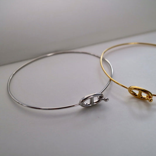 Jessie Thin Bangle in Silver