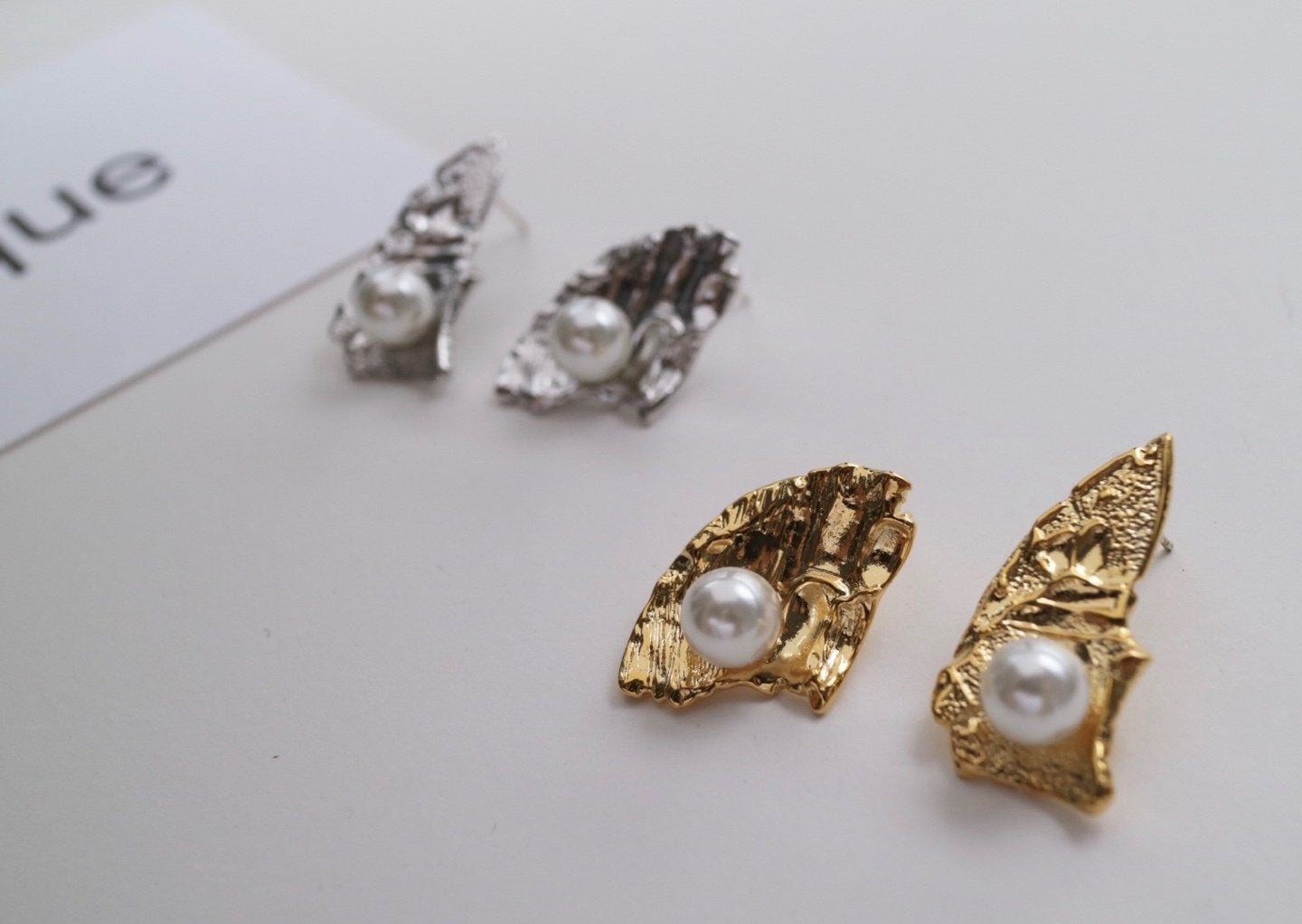 Relic Pearl Earrings in Silver