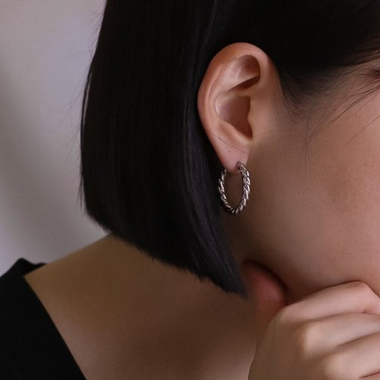 Emily Loop Earrings in Silver