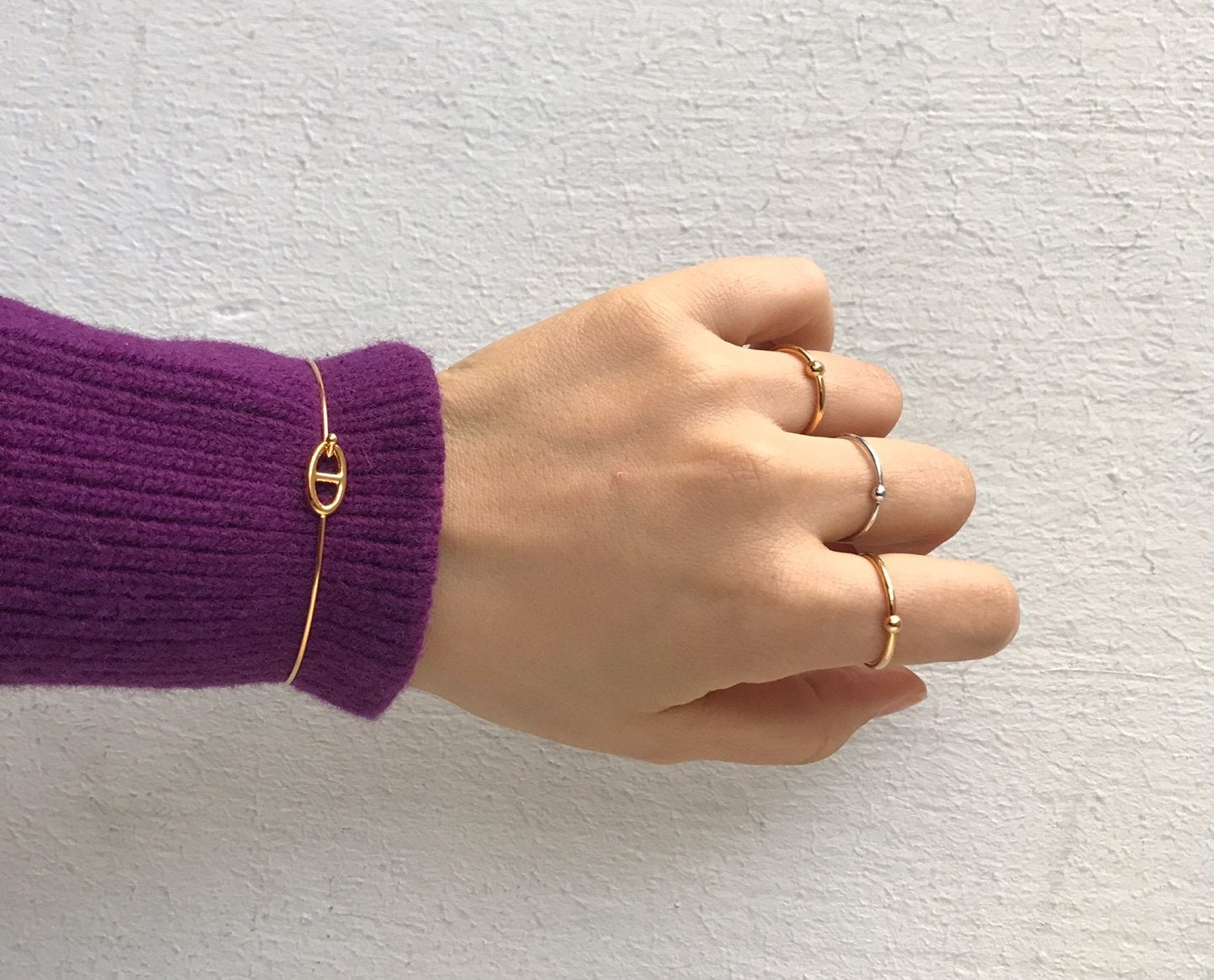 Jessie Thin Bangle in Gold