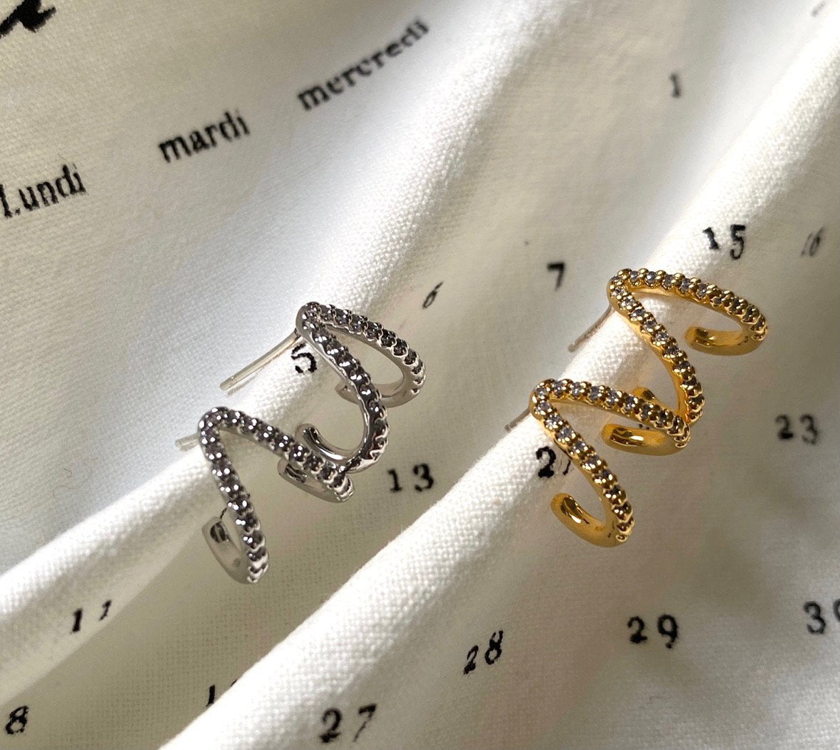 Claire Dos Earrings in Silver