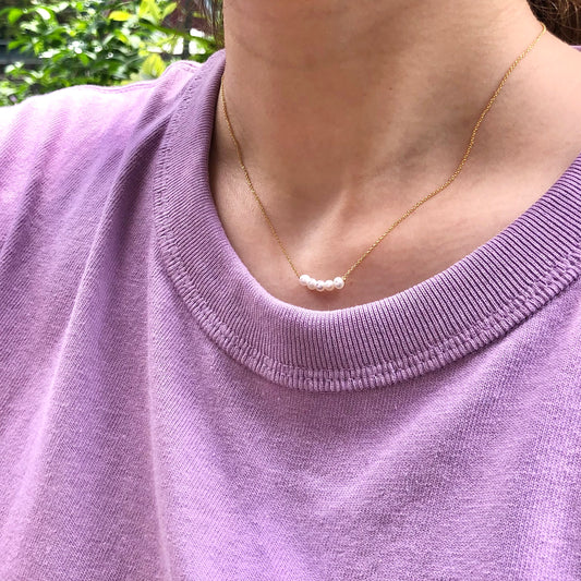 Tricia Pearl Necklace in Gold