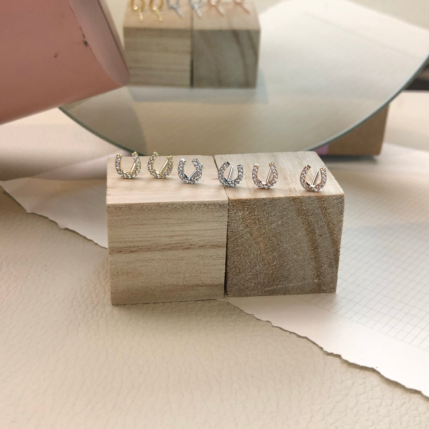 Mini Horseshoe Earrings in Gold