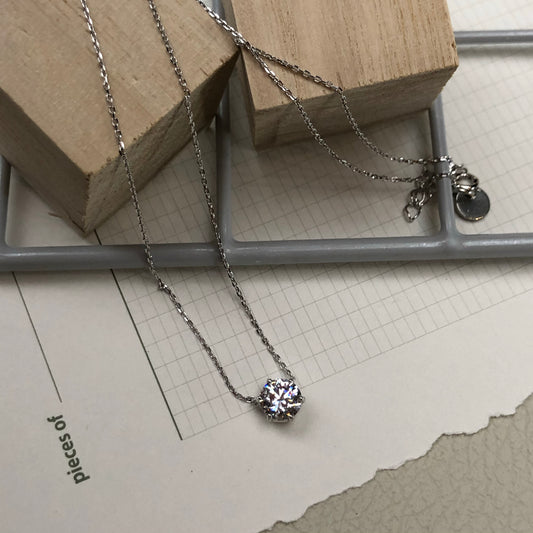 1 ct Solitaire Diamante Necklace