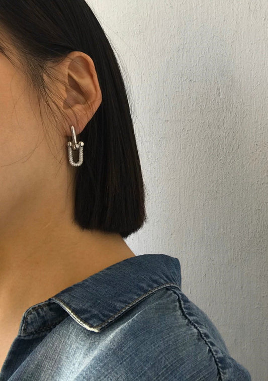 Chaine Diamante Earrings in Silver