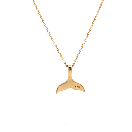 Whale Tale Necklace in Gold